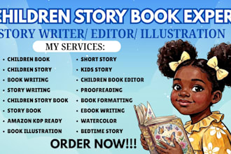 be children story book writer, ghostwrite kids story and children book editor