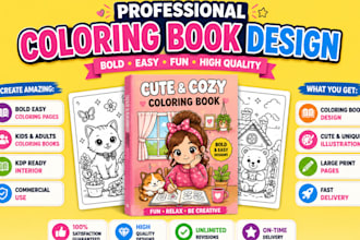 draw cozy, bold and easy coloring book pages for kids or adults