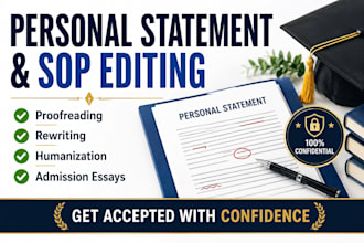 proofread and edit your personal statement, sop, or college application