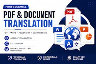 translate PDF, word, powerpoint and scanned documents