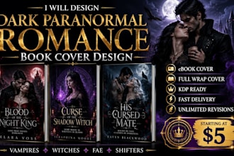 design a dark, moody paranormal romance book cover