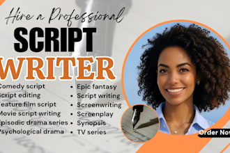 write movie script TV series feature film script, screenplay novel adaptation