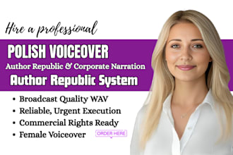 be your reliable polish voiceover for author republic and corporate narration