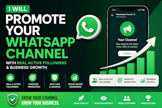 do whatsapp channel promotion for real active followers and businesses