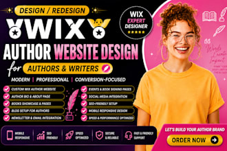 design wix ebook author website, wix book website, wix writer website design
