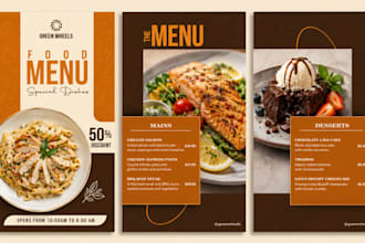 design restaurant menu,  cafe menu food flyer board,digital menu, animated menus