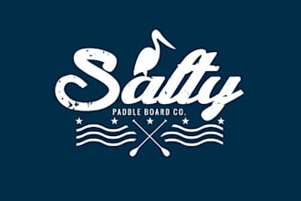 design salty paddle board company logo