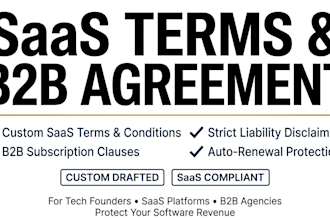 draft a saas terms and conditions and b2b subscription agreement