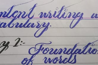 do elegant english cursive handwriting