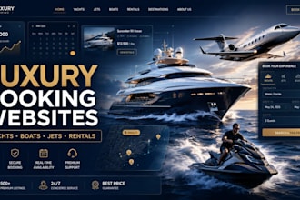 design yacht rental, jet ski, boat charter and private jet booking website