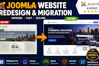 do joomla website redesign, homey yootheme pro joomla template migrate wordpress