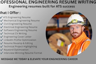 create a professional engineering resume and ats CV