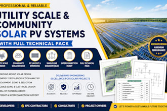 design utility scale and community solar pv systems with full technical pack