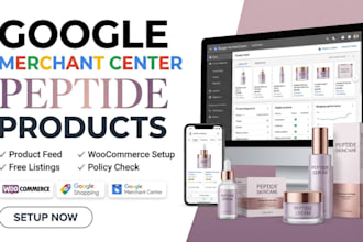 setup google merchant centre for cosmetic and beauty peptide products
