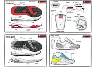 create shoe tech packs, sneaker design and factory drawing