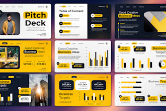 design, redesign pitch deck, powerpoint presentation, canva and google slides