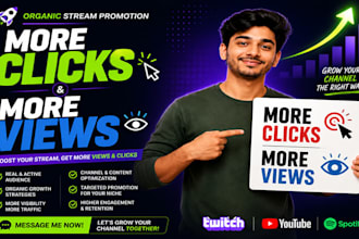 click farming, organic stream, to boost more views and click