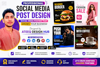 design attractive instagram facebook and pinterest posts