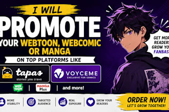promote your webtoon, webcomic, or manga on tapas, voyceme