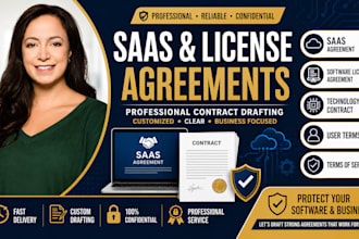 draft saas agreement, software license agreement, user term, technology contract