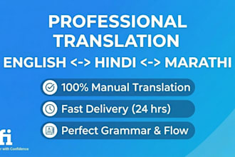 do professional english to hindi or marathi translation