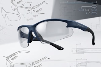 design industrial ppe laboratory safety eyewear glasses cad prototype