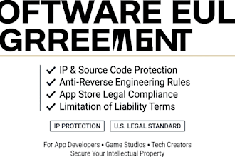 draft a legally binding software end user license agreement eula