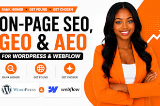 do on page SEO GEO aeo for wordpress and webflow