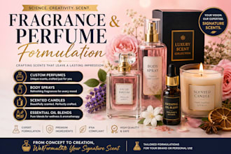formulate niche perfumes, fragrance  and essential oil blends body spray