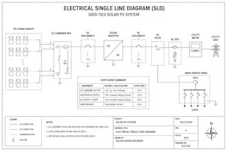 single line diagram, electrical sld, schematic design, solar wiring, ocpd sizing