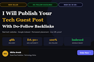 publish guest post with dofollow backlinks on high da tech sites