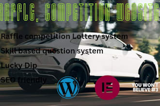 build raffle competition website, giveaway, sweepstake website