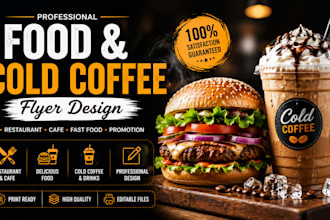 design professional food, coffee and promotional flyers