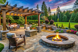 creative 3d landscape design hardscape renders for your garden patio backyard