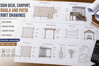 design deck, carport, pergola and patio permit drawings