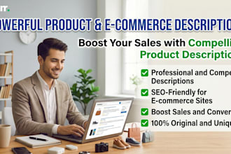 make description of e commerce products and typing work