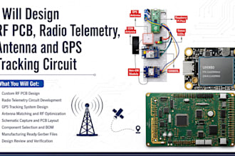 design rf pcb radio telemetry antenna and gps tracking circuit