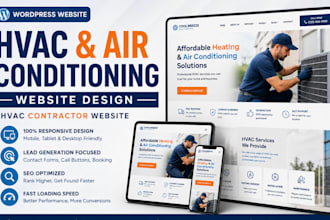 design hvac air conditioning wordpress website, hvac contractor website
