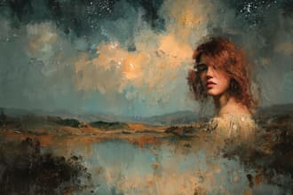 draw a portrait into digital oil painting
