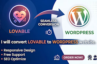 convert lovable to wordpress website, redesign lovable website on wordpress