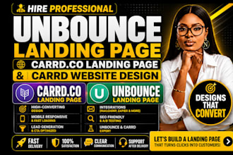 design unbounce landing page, carrd co landing page, carrd website redesign
