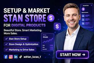setup stan store, etsy, stan store marketing for digital products to drive sales