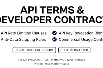 draft API terms of use and saas developer platform agreements