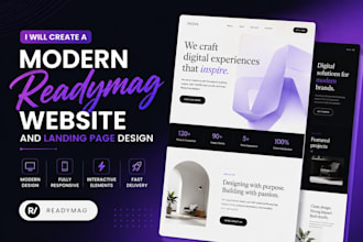 create a modern readymag website and landing page design