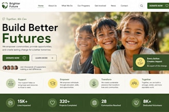 build wix ngo, charity nonprofit wix website with donations with volunteer form