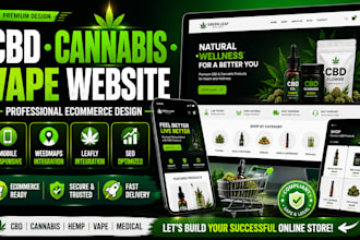 design cbd, vape, weedmaps, leafly, hemp, medical or cannabis ecommerce website