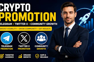 do crypto promotion, telegram promotion, twitter x marketing and growth
