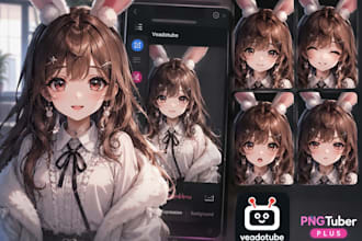 do 2d pngtuber avatar, reactive png and veadotube model chibi avatar plus model