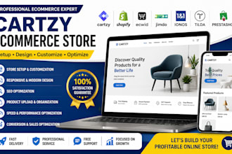 setup cartzy shopify ecwid jimdo ionos tilda prestashop website design