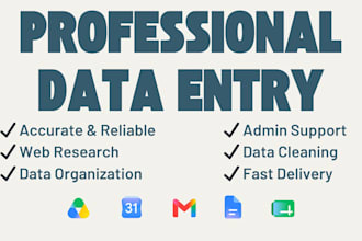provide data entry and calendar management services